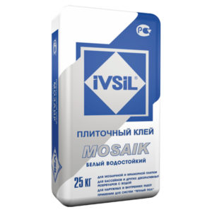 Купить IVSIL MOSAIK Плиточный клей белый водостойкий (25кг) Донецк