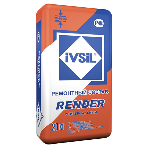 Купить IVSIL RENDER (20кг) Ремонтная смесь Донецк
